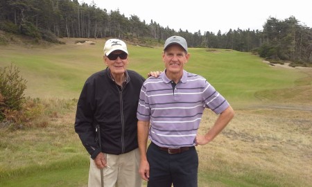 dr ron crabtree from crabtree dental golfing with his father in texas
